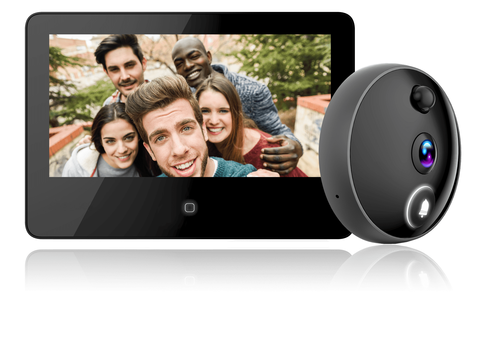 Spioncino Digitale Eques Veiu PRO con display 5,5 pollici e telecamera da 2 Megapixel Full HD con angolo di visione 180° Wifi colore Argento